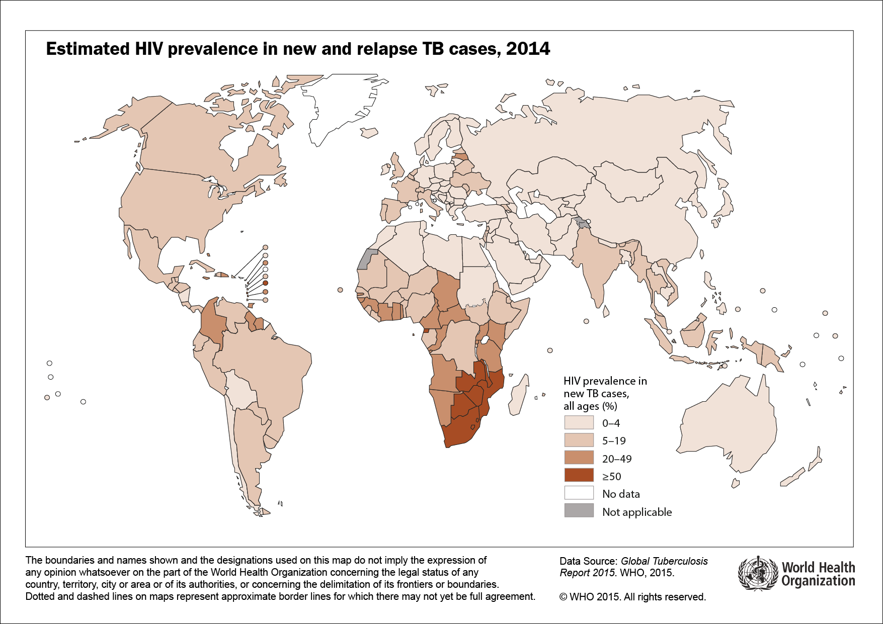 Global HIVprevalence TBcases 2015